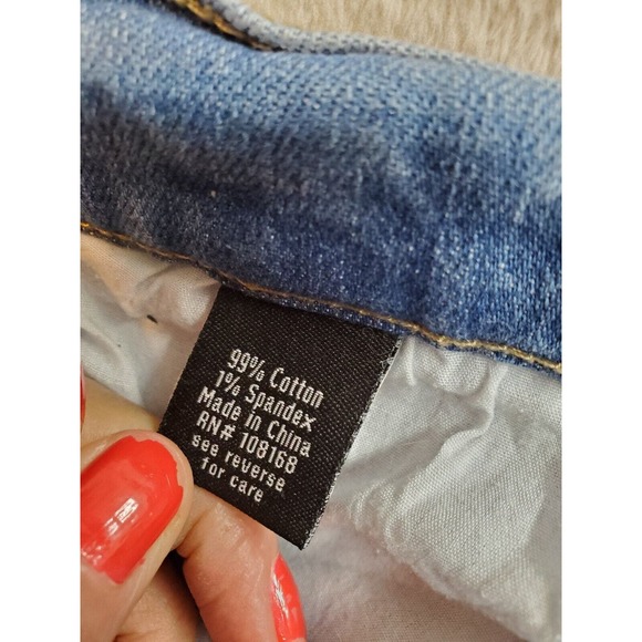 RSQ Jeans Women's 28 Blue Denim Cotton Slim Fit Straight Distressed Light Wash - Picture 12 of 12